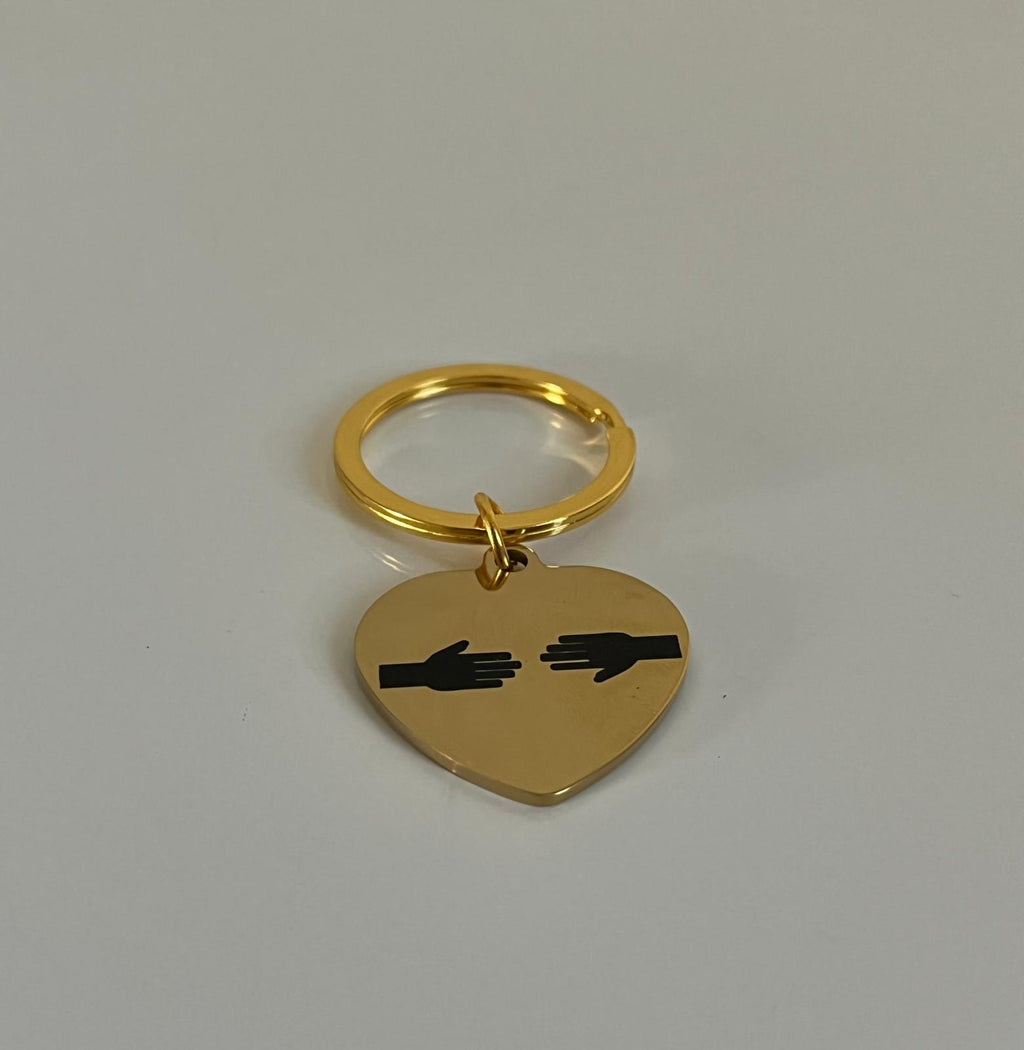 Schlüsselanhänger Schützende Hände Gold